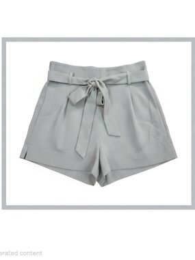 HAVE Brand High-Waist Tie-Belt Women's Shorts in Light Gray